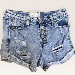 Altar’d State High-Rise Distressed Denim Shorts